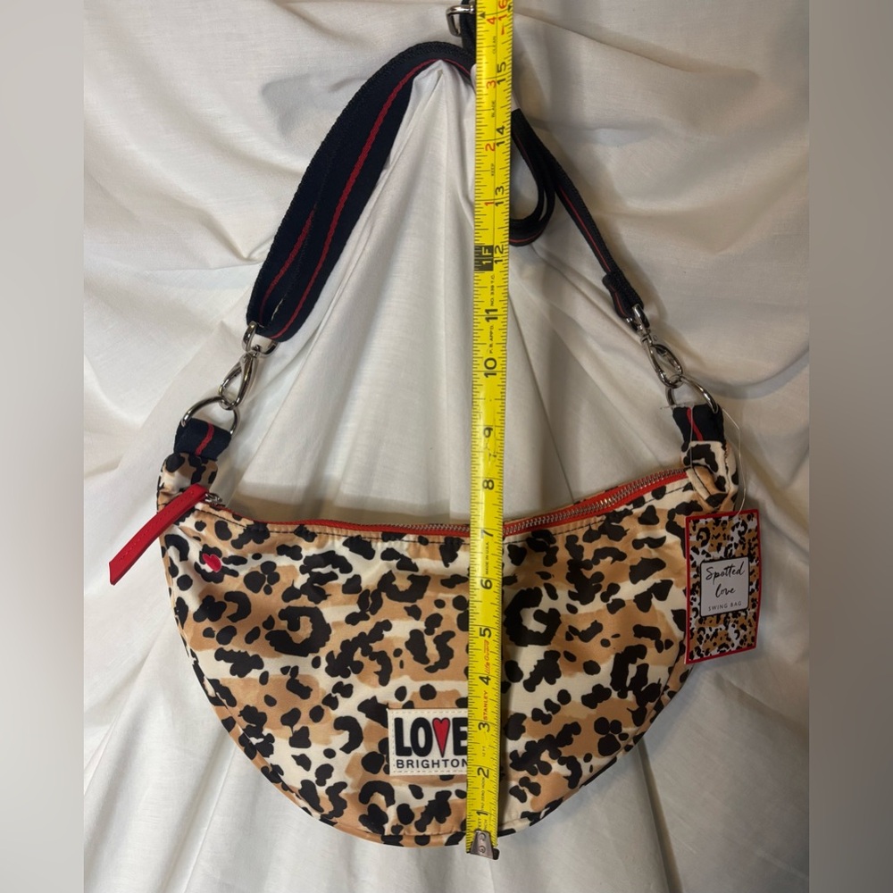 Brighton Spotted Love Swing Bag Leopard Print /W/ Red Accents & Silver Hdwr NEW - Picture 12 of 13